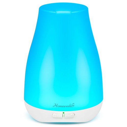 Homeweeks Diffusers, 100ml Colorful Essential Oil Diffuser with Adjustable Mist Mode,Auto Off Aroma Diffuser for Bedroom/Office/Trip (100 ML 1 Pack)