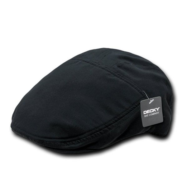 Decky Poly Woven Ivy Drivers Hat Cap, S-M Black