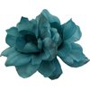 Double Turquoise Apple Blossom Silk Flower Hair Clip with Teeth