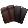 Calabria Slip-In Eye Glasses Case Faux Leather Felt Black Brown 4Pack Men Women Soft Eyeglasses Pouch Sunglasses Holder Bag
