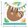 Creative Converting Sloth Party Beverage Napkins, 16 ct, Multicolor, 5"