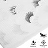 PRASNE Lashing Dental Bibs Disposable Pack of 50, Lash Pillow Cover of Lash Supplies, White 3-Ply Paper Poly Waterproof Towels, 13” x 18”, Black Eyelash Printed