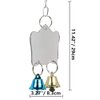 Bird Mirror Toy Parrot Hanging Anti-shatter Mirror Fun Play Toy with Bells for Parakeet Cockatiel Conure Budgie Lovebird Cockatoo Canary Finch Cage Accessories