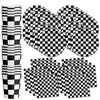 Checkered Flag Party Supplies - Black and White Checkered Party Supplies - Race Car Theme Party | Tableware Set Includes Plates Napkins and Cups | Kit for 16