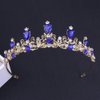 Rhinestone Princess Tiara Hair Band Bridal Wedding Prom Crown For Little Girl Costume Party Accessories (Blue)