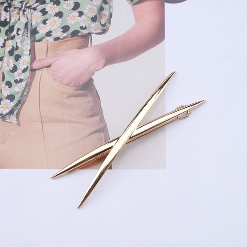 Iaceble Minimalist X Hair Clips Barrette X Shape Hair Pin Clip Geometry Head Clips Hairpins Metal Gold Hairpin Hairclip Decorative Hair Accessories for Women and Girl Headdress (X shape)