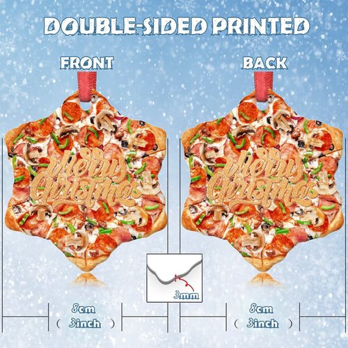 Vegan Truffle Pizza Christmas Ornaments 2022 Realistic Food Ornaments for Christmas Trees Pizza Personalized Christmas Ornaments Holiday Christmas Keepsake New Year Gifts for Friends , 3 inch