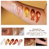 MAEPEOR Shimmer Body Luminizer 5 Colors Moisturizing Glow Illuminator Smooth and Non-sticky Summer Body Highlighter For Face & Body (80ML, 03 Bronze Gold)