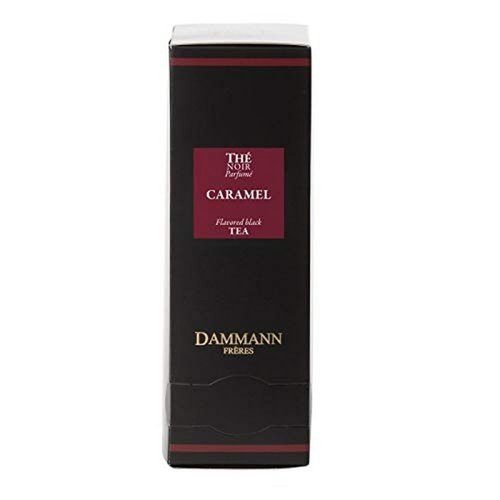 Dammann Freres Sachets, Caramel Toffee Flavored Tea Bags, Premium Gourmet French Tea, Individually Wrapped, 24 Count (Single Pack)