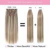Lovrio 9A Grade 120g 16 inch Clip in Human Hair Extensions, Piano Color Ash Brown/Light Chestnut Brown Fading to Platinum Ash Blonde P8/60, Double Weft Remy Hair Make Full Head 7 pieces 18 clips