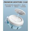 Denture Case, Definitely No-Leak Denture Bath Box for Traveling Perfectly, Denture Cup with Strainer & Magnetic Mirror, Completely Clean Care for Retainer, Mouth Guard, & Denture