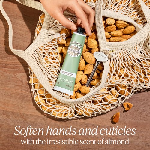 L'OCCITANE Almond Delicious Hand & Nail Cream: Soften hands & Cuticles with Irresistible Almond Scent, Moisturizing, Infused With Almond Oil, 24-hour hydration*, 2.6 Oz