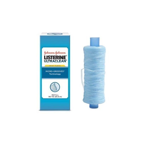 Listerine Ultraclean Mint Shred-Resistant Dental Floss Refill- 44032 (No dispenser), 1 count, 81.9 Meter