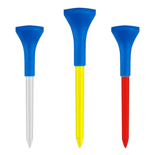 PGM Plastic Golf Tees 10 Pack - Durable, Long-Lasting, Low-Friction Design for Increased Distance, Eco-Friendly Golf Accessories