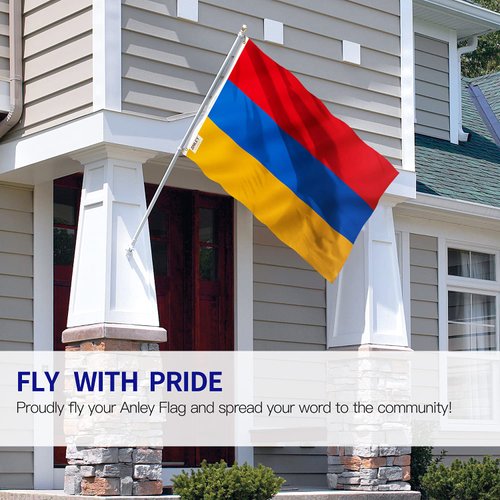 ANLEY Fly Breeze 3x5 Feet Armenia Flag - Vivid Color and Fade Proof - Canvas Header and Double Stitched - Republic of Armenia Flags Polyester with Brass Grommets 3 X 5 Ft