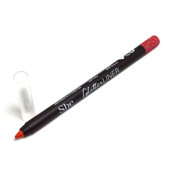 Makeup She 1 Glitter Gel Liner [ EL570-12 Orange ] Eyeliner Eye Liner Shimmery Eyebrow Pencil + Free Zipper Bag