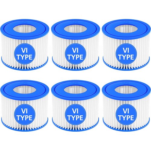SORSWEET Hot Tub Filter Cartridge Size VI Compatible with Lay-Z-Spa, Coleman SaluSpa 90352E 58323, 6 Pack