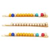 Rosemarie & Jubalee Women's Set of 3 Gold Tone With Yellow Blue Red Chunky Nugget Square Beads Hair Clip Barrette Bobby Pins