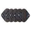5 Pieces Charcoal Bamboo Mama Cloth/ Menstrual Pads/ Reusable Sanitary Pads (Black lace, Pantyliner (8 inch))