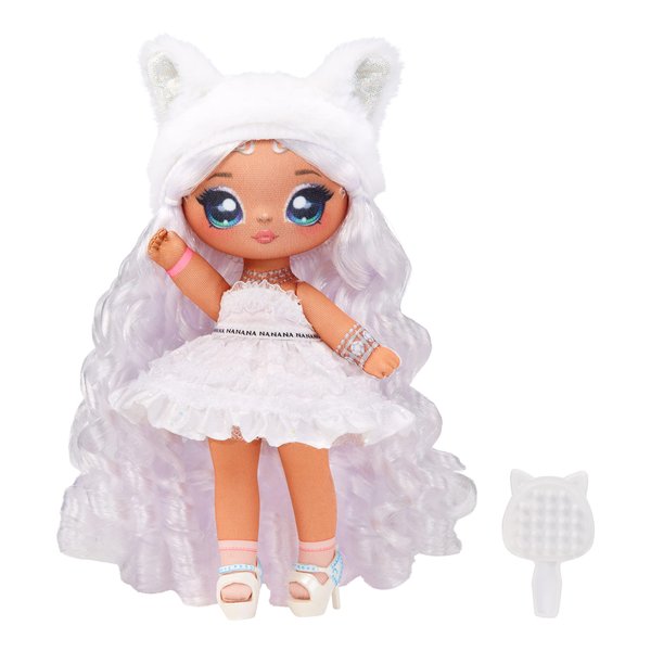 Na! Na! Na! Surprise Sweetest Gems™ April Sparkles 7.5" Fashion Doll Diamond Birthstone Inspired with White Hair, Ruffle Satin Dress & Brush, Poseable, Great Toy Gift Girls Boys Ages 5 6 7 8+ Years