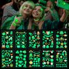 145pcs St Patricks Day luminous Temporary Tattoos,Irish Festival Glow in The Dark Tattoos,St Patrick's Day Accessories clover Tattoo Sticker,Kiss Me I'm Irish Party | Shamrock Arts and Crafts 10 sheet