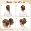 youngways Claw Clip Short Ponytail Messy Bun Hair Piece Bendable Hair Branch Extensions Fluffy Wavy Curly Synthetic Versatile Cream Blonde Hairpieces