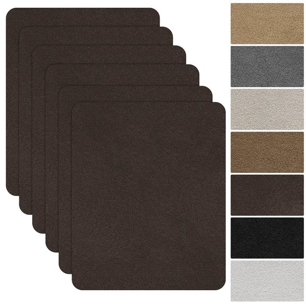 Azobur Sofa Fabric Repair Patch, 6 Piece Microfiber Patches, Self Adhesive Fabric Sofa Patch Repair Fabric, Luxurious Look, Quick Fix Sofa.(Dark Brown)