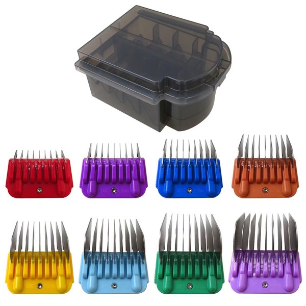 Artmavin 8 Pcs Professional Colorful Hair Clipper Combs Guards Cutting Guides Fits for Most Wahl Replacement Guards Set, 1/8 Inch to 1 Inch(3-25mm)