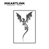 INKARTLINK Temporary Tattoos, Semi Permanent Tattoo Adult Art Design Waterproof Temp Tattoo Party Favors Tattoo Stickers Realistic Look, No Adhesive, Lasts 1-2 Weeks Black (Dragon)