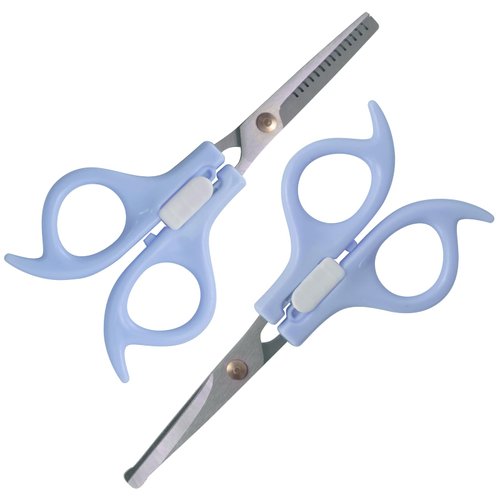 Ergonomic Safety-Lock Hair Scissor Set – Professional Precision Cutting & Thinning Shears with Secure Slide Lock for Children and Adult - Blue