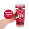 Desert Cactus University of Utah 22oz Rally Tumbler UT Utes Insulated Stainless Steel with Lid and Straw Reusable Double Walled Cup Hot and Cold Drinkware Full Color 22 Ounces (Red)
