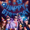 HiParty 23pcs Birthday Balloons Banner, 3D Blue Premium Mylar Foil Ecofriendly Letter Happy Birthday Banner with 5pcs Star Balloons Kits for Kids Boys Men Adults Birthday Party Decorations Supplies