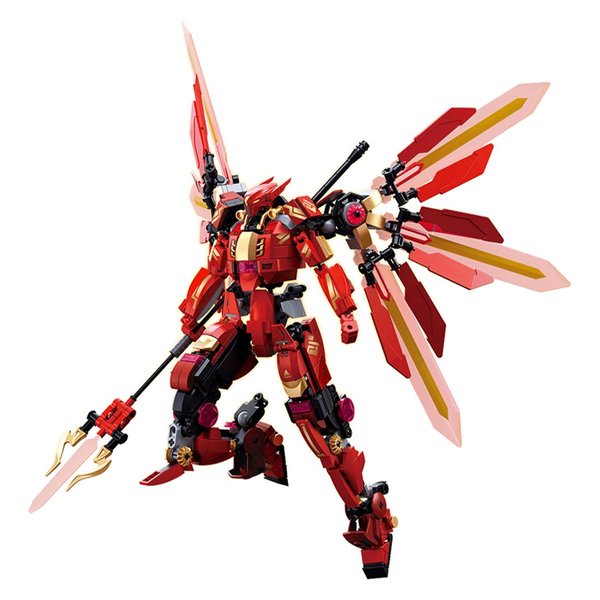 DAHONPA Red Transformer Mech Building Blocks Set (511+ Pieces), Assembled Mecha Robot Model Kit Mecha Warrior Toys for Adults and Kids Christmas Birthday Gift