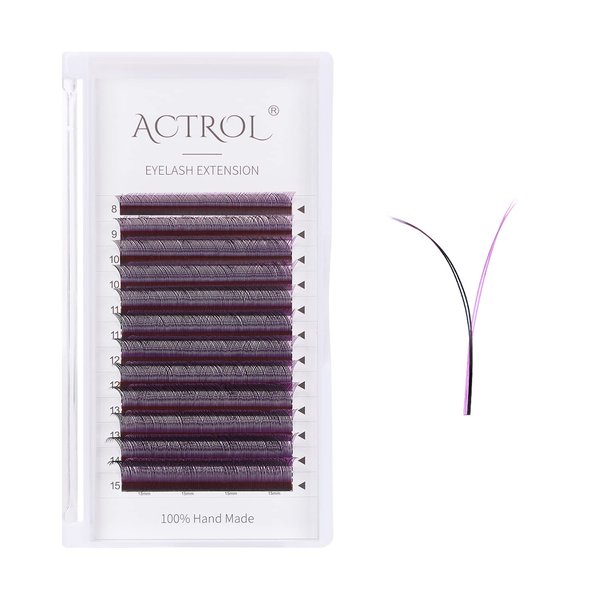 ACTROL YY Eyelashes Extension Lashes Dark Purple C Curl 0.07mm 8-15mm Mixed Y Lash Volume Extension Easy Fans Y Shaped Premade Soft Eyelashes Supply