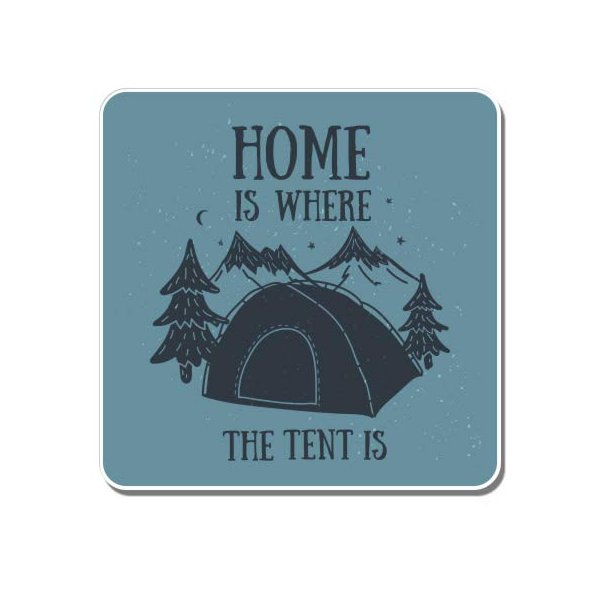 GT Graphics Home is Where The Tent is Camping - 8" Vinyl Sticker - for Car Laptop I-Pad - Waterproof Decal