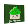 3dRose, Go Green - St Patricks Day Irish Cute Cupcake - Eco friendly Kawaii Dessert - Ireland Irish humor, Museum Grade Canvas Wrap 10x8