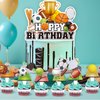 25pcs Sports Birthday Party Supplies, Football Basketball Football volleyball Cupcake Toppers Decoration, Sports Ball Game Theme Happy Birthday Cupcake Toppers Men Boys Decorations (Sports)