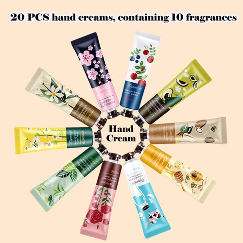 smilixin 20 Pack Hand Cream Gift Set,Hand Lotion Travel Size,Hand Cream for Women,Natural Plant Hand Cream For Dry Cracked Hands,Moisturizing Hand Care Cream,Hand Cream Travel Size with Natural Aloe
