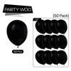 PartyWoo Black Balloons, 50 pcs 12 Inch Matte Black Balloons, Black Balloons for Balloon Garland or Balloon Arch as Party Decorations, Birthday Decorations, Retirement Party Decorations, Black-Y18