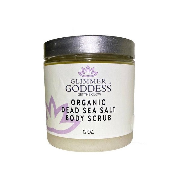 Glimmer Goddess Organic Arabica Coffee & Dead Sea Salt Scrub for Acne and Stretch Marks, 10 oz