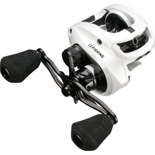 13 FISHING - Concept C2 - Low-Profile Baitcast Fishing Reel 200 Size- 8.3:1 - Right Hand Retrieve (Fresh+Salt) - C2-8.3-RH, White