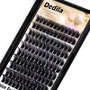 Dedila 120 Pcs Handmade D Curl Makeup Clusters Eye lashes Extensions Mixed 10-12-14-16mm/12-14-16mm/14-16-18mm D Curl Soft and Lightweight Individual false eyelashes Wide Stem (Mixed 12-14-16mm)