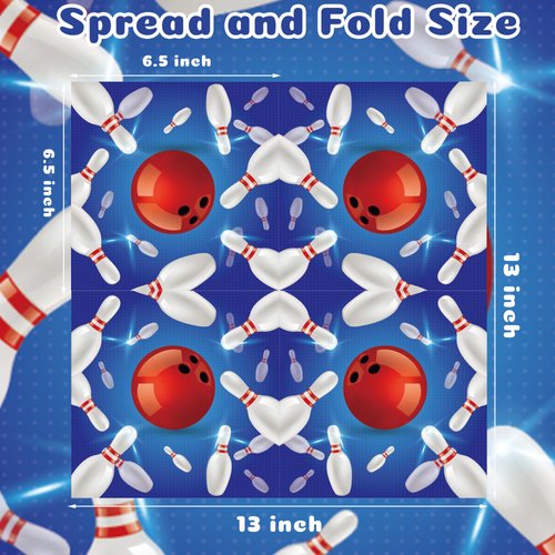 40Pcs Bowling Party Napkins Bowling Theme Party Paper Napkins Disposable Party Napkins Set Bowling Paper Luncheon Napkins Bowling Theme Party Supplies