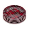Godinger Holiday Plates Set, Christmas Decorations, Christmas Decor, Plaid Plate Set - 6", Set of 4