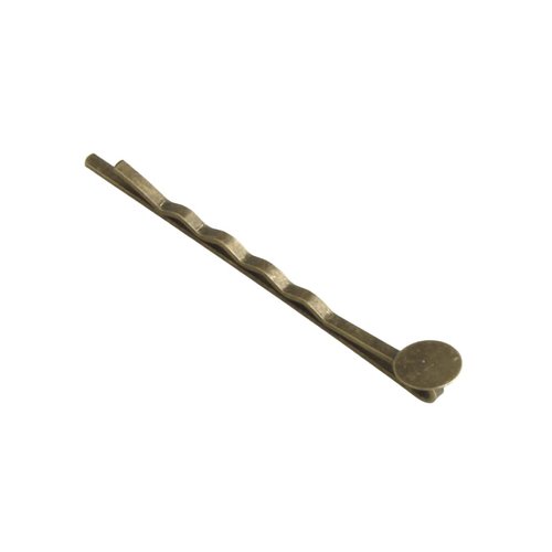 MAHAVIMOKSA 55mm Bobby Pins Hair Clips with Glue On Flat Pads for DIY Craft (Antique Bronze-100pcs)