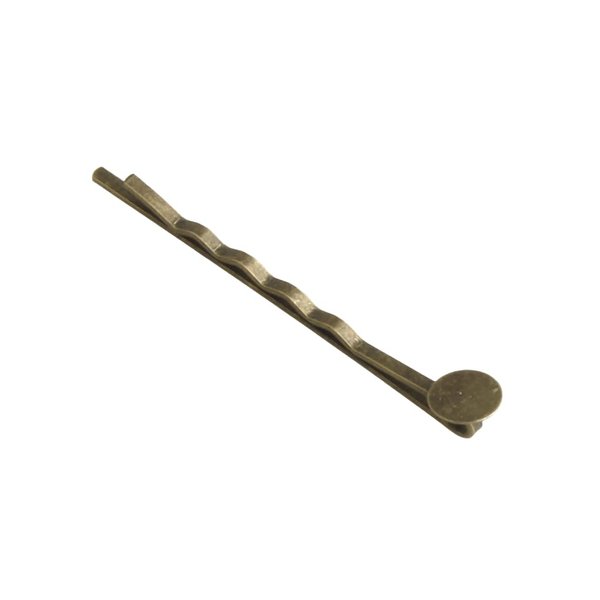 MAHAVIMOKSA 55mm Bobby Pins Hair Clips with Glue On Flat Pads for DIY Craft (Antique Bronze-100pcs)
