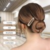 TsMADDTs Hair Nets for Buns Invisible Hair Nets and U Shaped Pins Set, 30PCS Hair Net, 30PCS 2.4 INCH Hair Pins, 5PCS Hair Bands, Brown