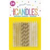 Dazzling Glitter & Gold Spiral Birthday Candles - 24ct Assorted Pack - Premium Quality, Long-Lasting & Elegant Design - Ideal for All Occasions