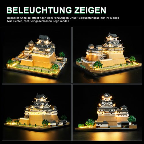 DALDED LED Lighting Kit for Lego Architecture Landmarks Collection: Himeji Castle 21060, LED Light Compatible with Lego 21060 Building Block Models (Not Include Lego Set)