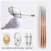 3Pcs Nail Art Brushes, Fcozpjk Nail Art Liner Brushes Set, Sizes 7/9/10mm Nail Design Brushes, Thin Striping Drawing Painting Pen for Gel Polish, Professional Supplies (Gold)